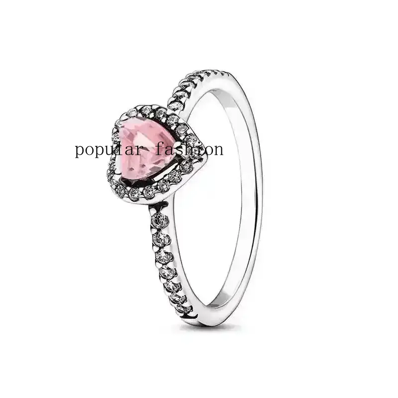 popularFASHION - 925 Sterling Silver Latest Multiple Colo Sparkling Heart-shaped Ring - Luxurious Exquisite Charm Jewelry Surprise Memorial Gif