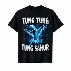 Premium Soft Cotton Unisex Tung Tung Tung Sahur Dab Meme Crew Neck Graphic Tee Birthday Gift summervibes summerwins Sports & Outdoors