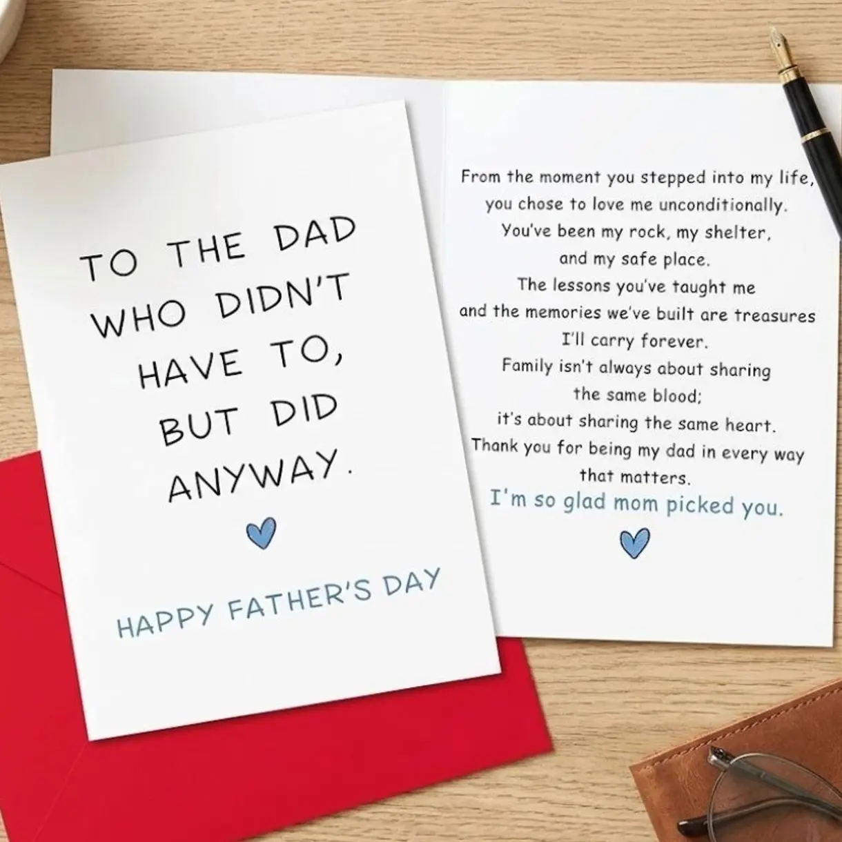 Father’s Day Card for Stepdad – Unique and Sentimental Gift from Step Daughter or Son for Bonus Dad