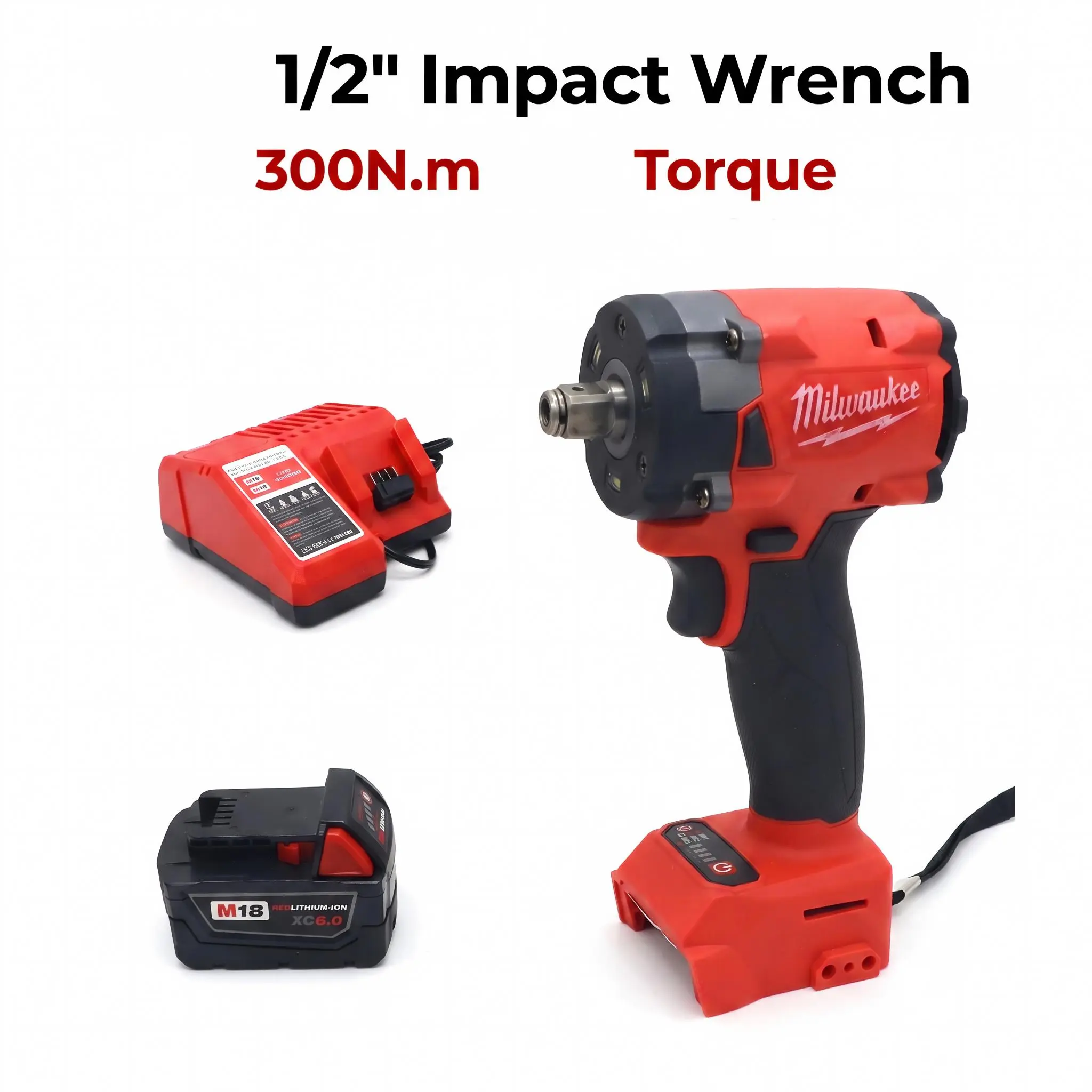 Milwaukee M18 FIW212  1/2" Impact Wrench Kit With 300Nm Torque & 3500IPM For Automotive Repairs &Construction Fastening