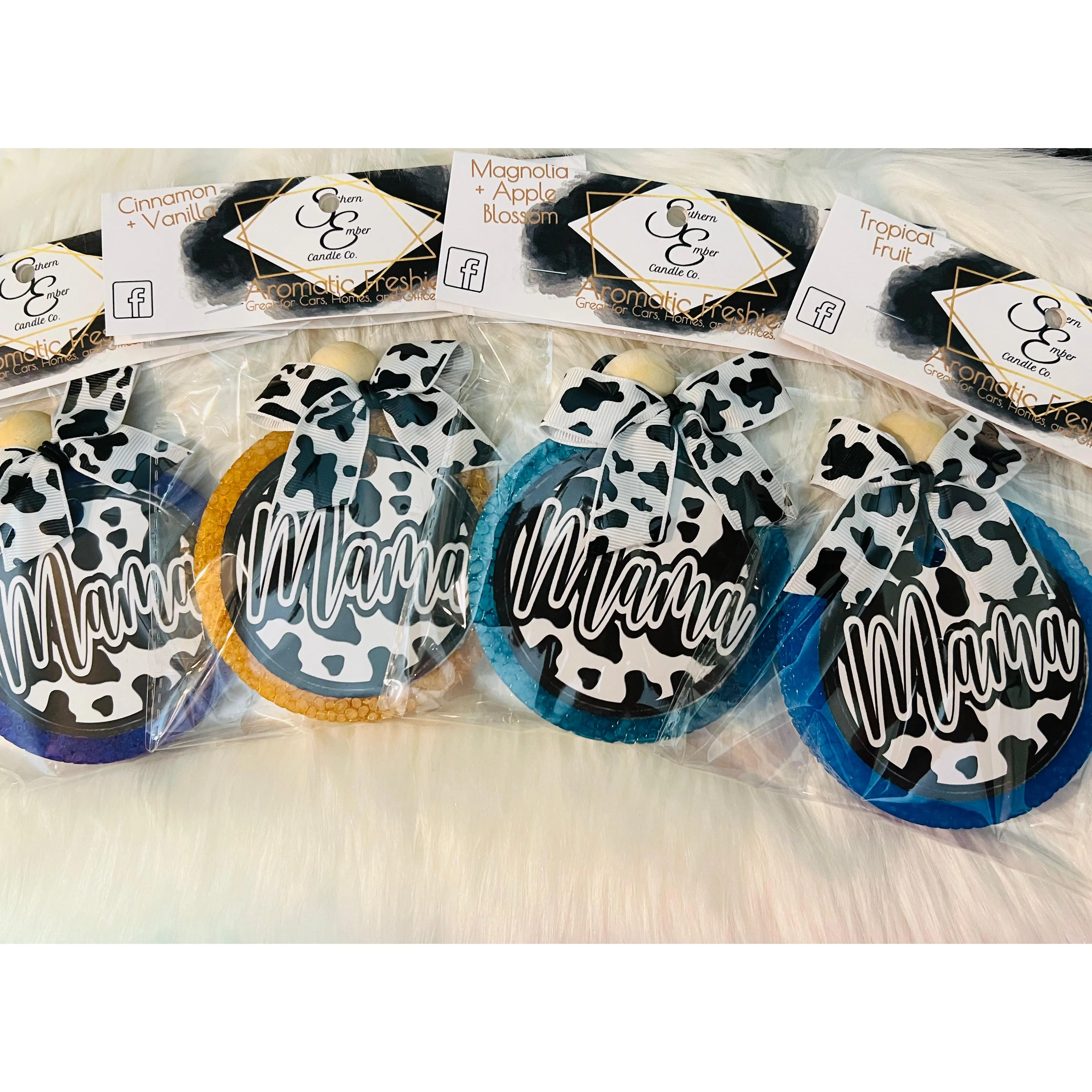 Cow Print "Mama" Aromatic Car Freshie