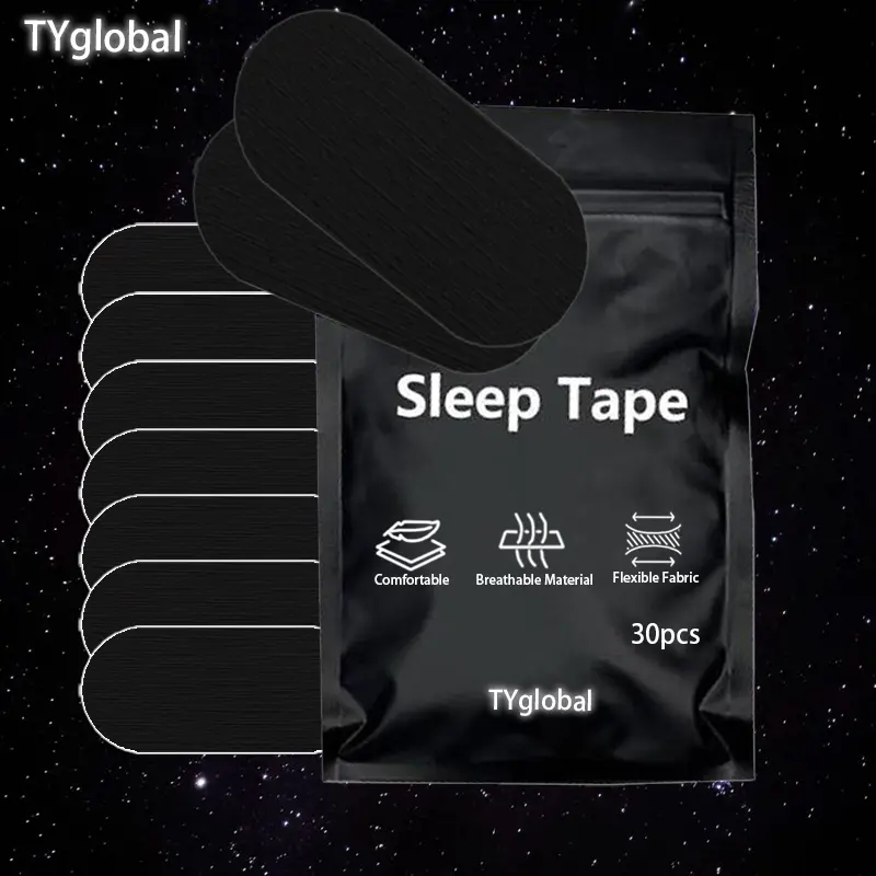 Black Mouth Tape for Sleeping – 30 Gentle Adhesive Strips, One Month Supply for Better Nose Breathing & Snoring Reduction, Sleep Aid for Adults & Athletes