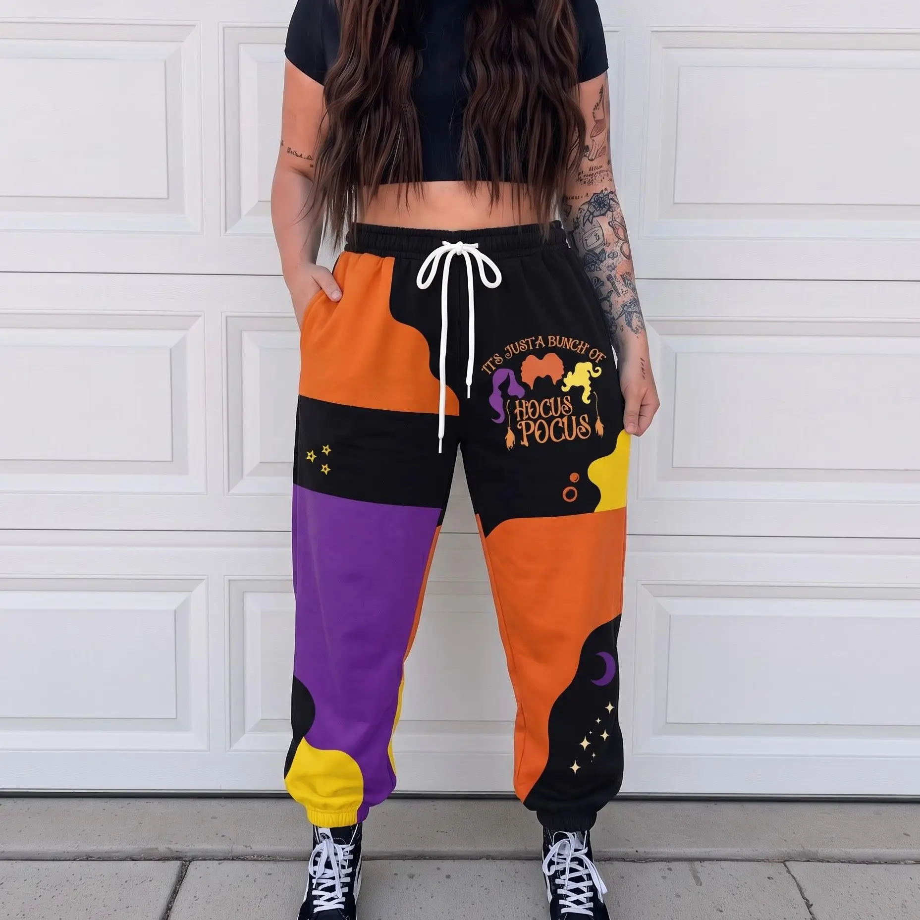 It's Just A Bunch Of H0cus P0cus Halloween Sweatpants, Sanders0n Sisters Jogger Pants, Spooky Witch Streetwear Pants, Fall Winter Pants, For Men & Women, Gift For Halloween Fans