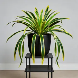 60cm 18Leaves Fake Bracketplant Plants Artificial Spider Plants Plastic Chlorophytum Real Touch Falling Leafs Faux Orchid Grass Simulaton Strelitzia Bouquet Fake Indoor Plants For Home Garden Shop Office Decor