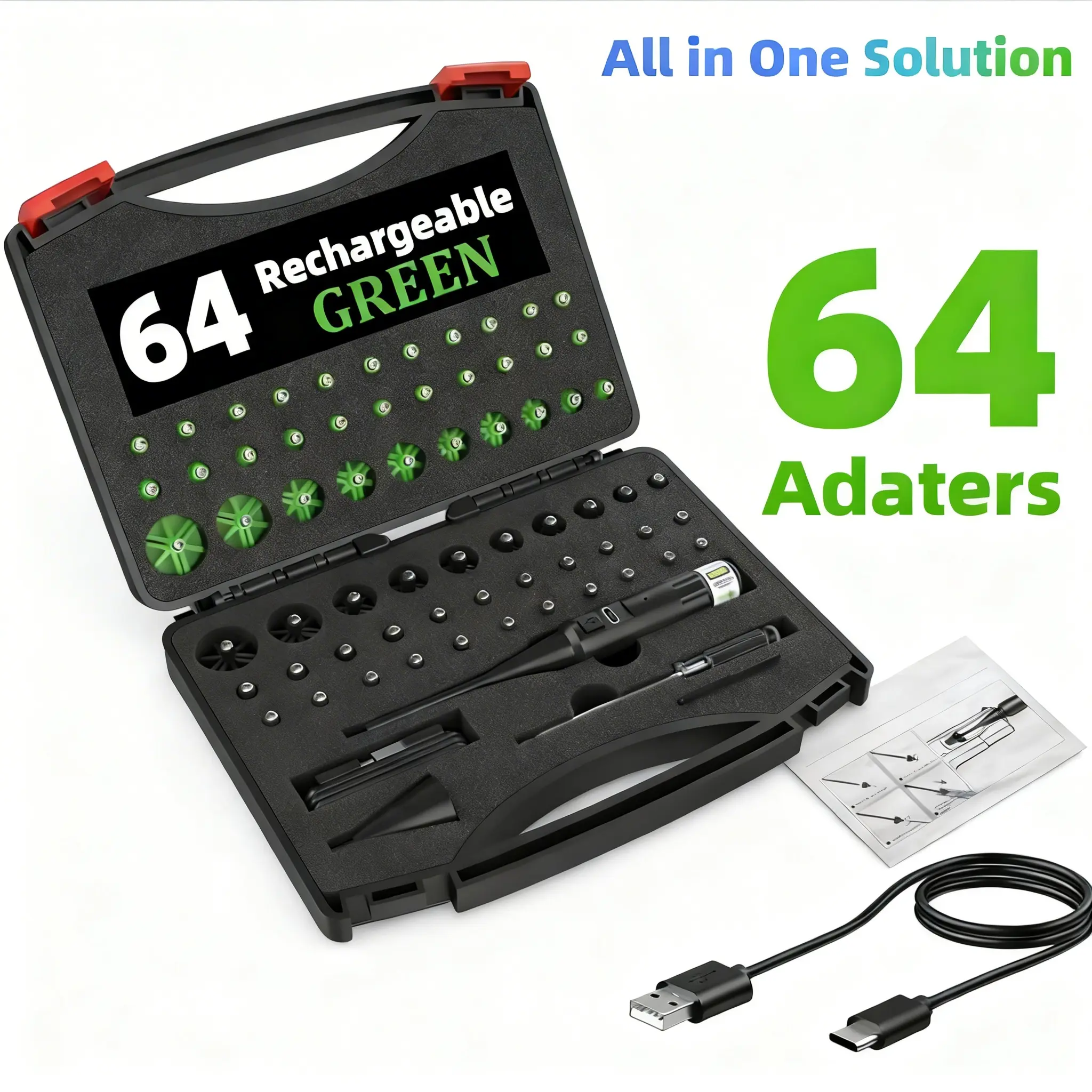 Professional Laser Calibration Kit - Red/Green Dual for  o·I7 to I2 G·a  Includes 32 Adapters & Mounting Tools Metal Detector Pinpointer Rubber