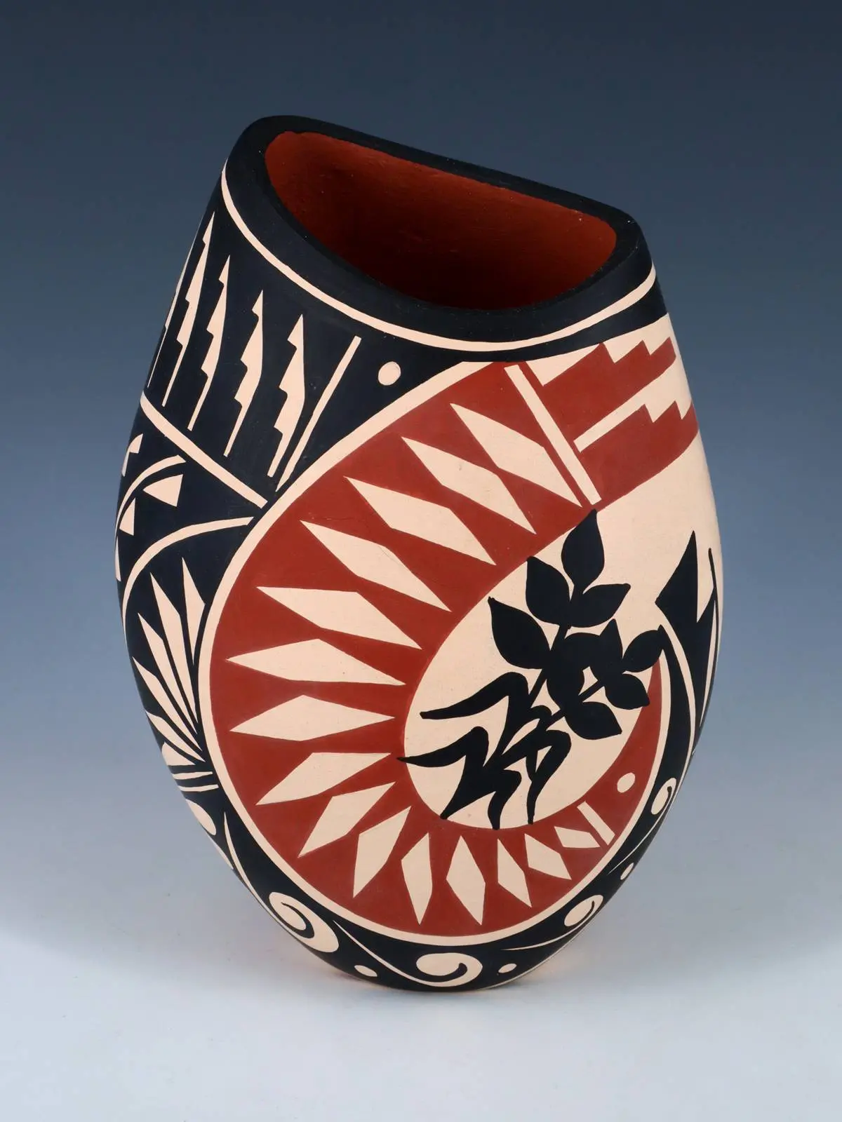 Jemez Pueblo Hand Coiled Pottery Vase