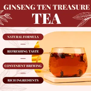 Ginseng Ten Treasure Tea (10 Bags) – Premium Herbal Tea for Men & Women, Promotes Vitality, Liver Function & Overall Balance