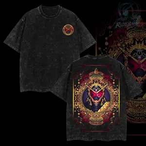 Rider4U Kamen Rider Oma Zi-O RideWatch Oversized Washed T-Shirt 100% Premium Cotton Classic Fit S-5XL Menswear Soft Top American-made Seamless Tshirt