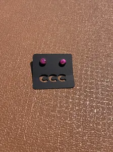 Pink Dahlia Small Circle Simple Studs