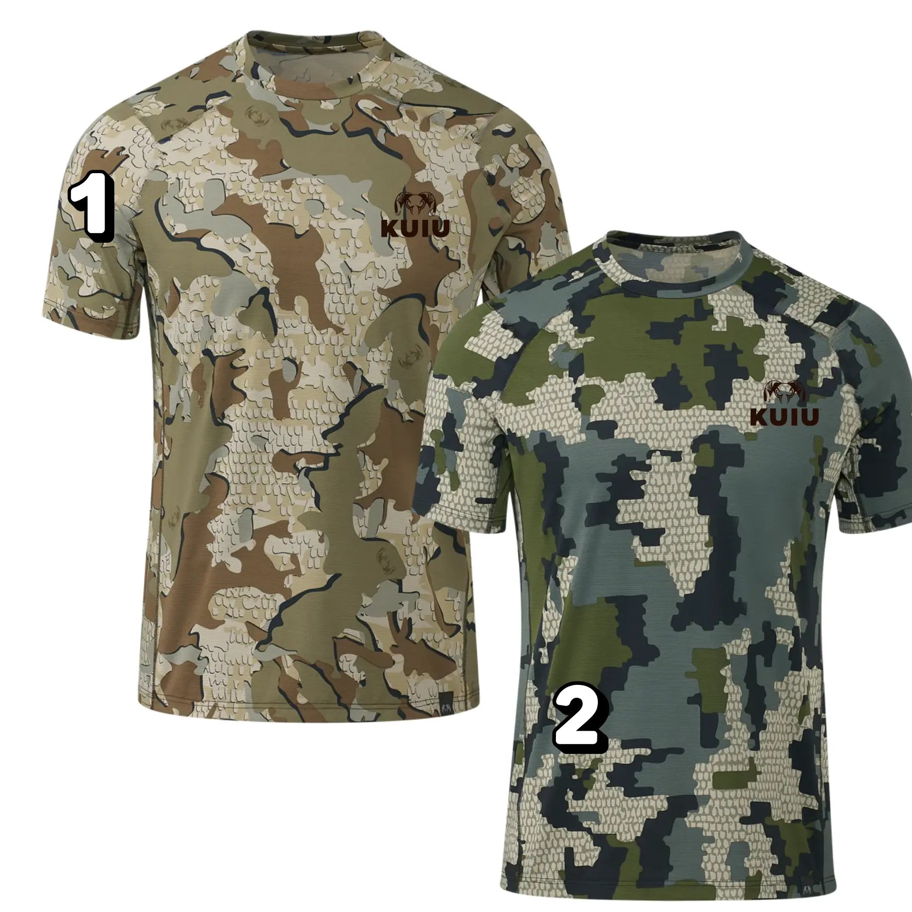 Kuiu Vital S1 Short Sleeve Crew, Hunting Performance T Shirt Men, Camo Hunting Tee, Lightweight Breathable Shirt, Quick Dry Outdoor T Shirt, Woodland Camouflage Tee, Deer Hunting Apparel, Hiking Fishing Performance Tee, Tactical Outdoor Clothing