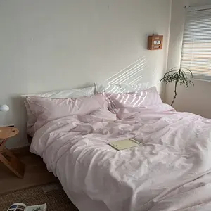 Strawberry Latte Pure Washed Cotton Bedding Set