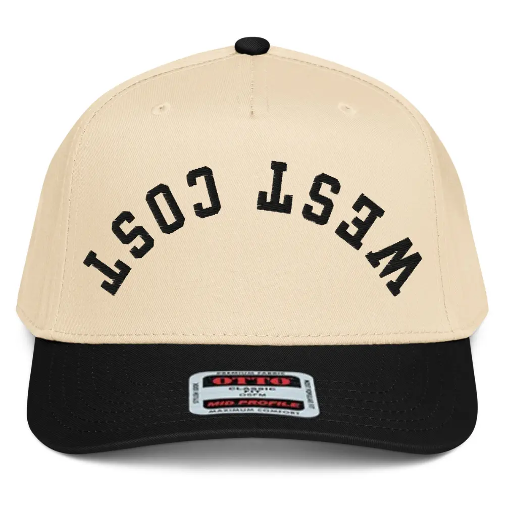 RIVEMUG NX1 Upside Down West Cost 2 Tone Hat Embroidered Mid Crown Curved Bill Snapback Cap for Men and Women