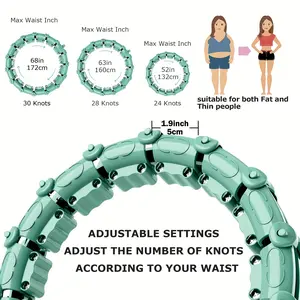 1pc Smart Adjustable Fitness Hoop with Easy-Detach Knots - Customizable Size for All Users, Portable & Comfortable Grip, Transform Your Fun Workout Experience