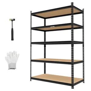 Garvee Heavy Duty 5-Tier Garage Storage Rack – Adjustable Metal Shelving Unit with Durable MDF Layers – 2000 lbs Capacity – Utility Tool Organizer for Garage, Kitchen, Basement, Pantry, Laundry – 48" x 24" x 72" – USA Version