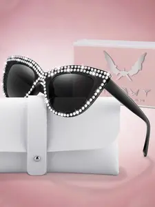 Fashion Cat Eye Sun Protective Sunglasses for Women, Uv400 Protection, PC Frame, Includes Case & Gift Box, Perfect for Music Festivals & Outdoor Travel