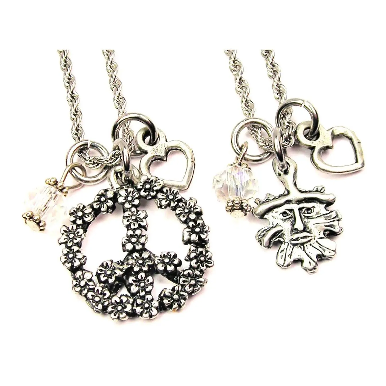 Wiccan Peace Set Of 2 Rope Chain Necklaces