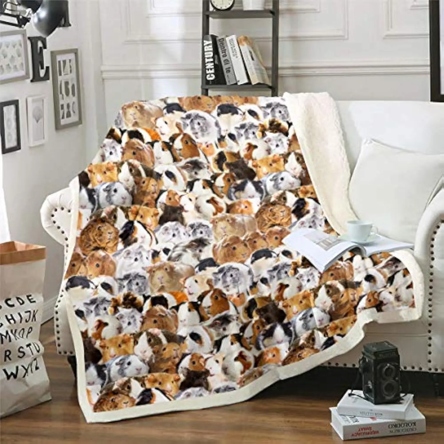 Eyesoul Guinea Pig Fleece Blanket Boys Girls Cute Cavy Animal Sherpa Throw Blanket for Bed Sofa Couch Lovely Funny Pet Plush Blanket Boys Girls Ultra Soft Warm Plush Flannel BlanketThrow