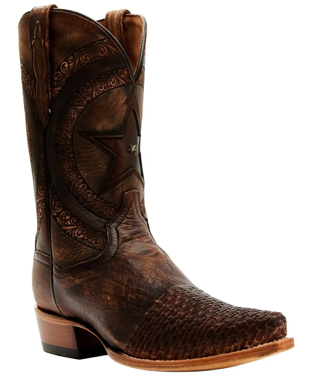 Dan Post Men's Embossed Star And Studded Basketweave Western Leather Boot Snip - Dp80111
