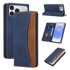 Suitable for iPhone 17 Pro magnetic phone case, 16 flip phone case, 15 Plus card slot wallet phone case