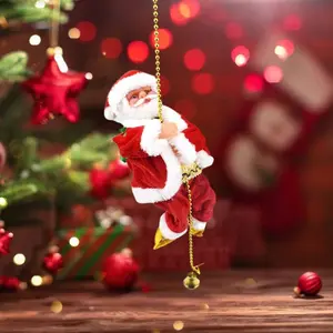 Santa Climbing Ladder Electric Santa Claus Climbing Rope Decoration Christmas