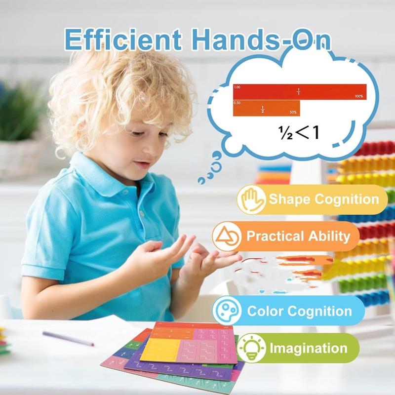 New Magnetic Fraction Playbook 2026 Upgraded Version Refrigerator Magnet for Elementary School Students K-3 Educational Tool with 40 Activities and Strong Magnets