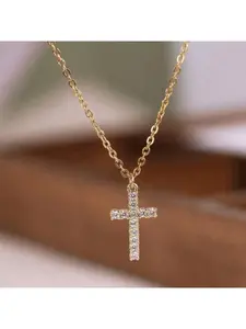 Cross Niche Design Necklace for Women Fashionable Commuting Versatile Jewelry Holiday Gift Choice