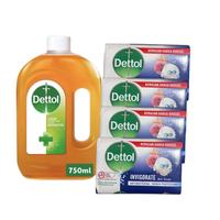 Dettol 750 ml & 4 Bars invigorate