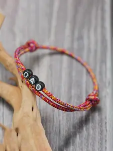 Boho Style Adjustable Braided Rope Bracelet with Letter Beads, Love Jesus Design, Unisex Fashion Jewelry Gift for Parents