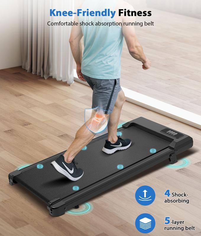 Walking Pad Treadmill with Incline - 8% Incline Walking Pad with Handle Bar - Foldable Under Desk Treadmill for Home with 300 Lbs Capacity - Jogging Machine with Quiet Brushless, App & Remote