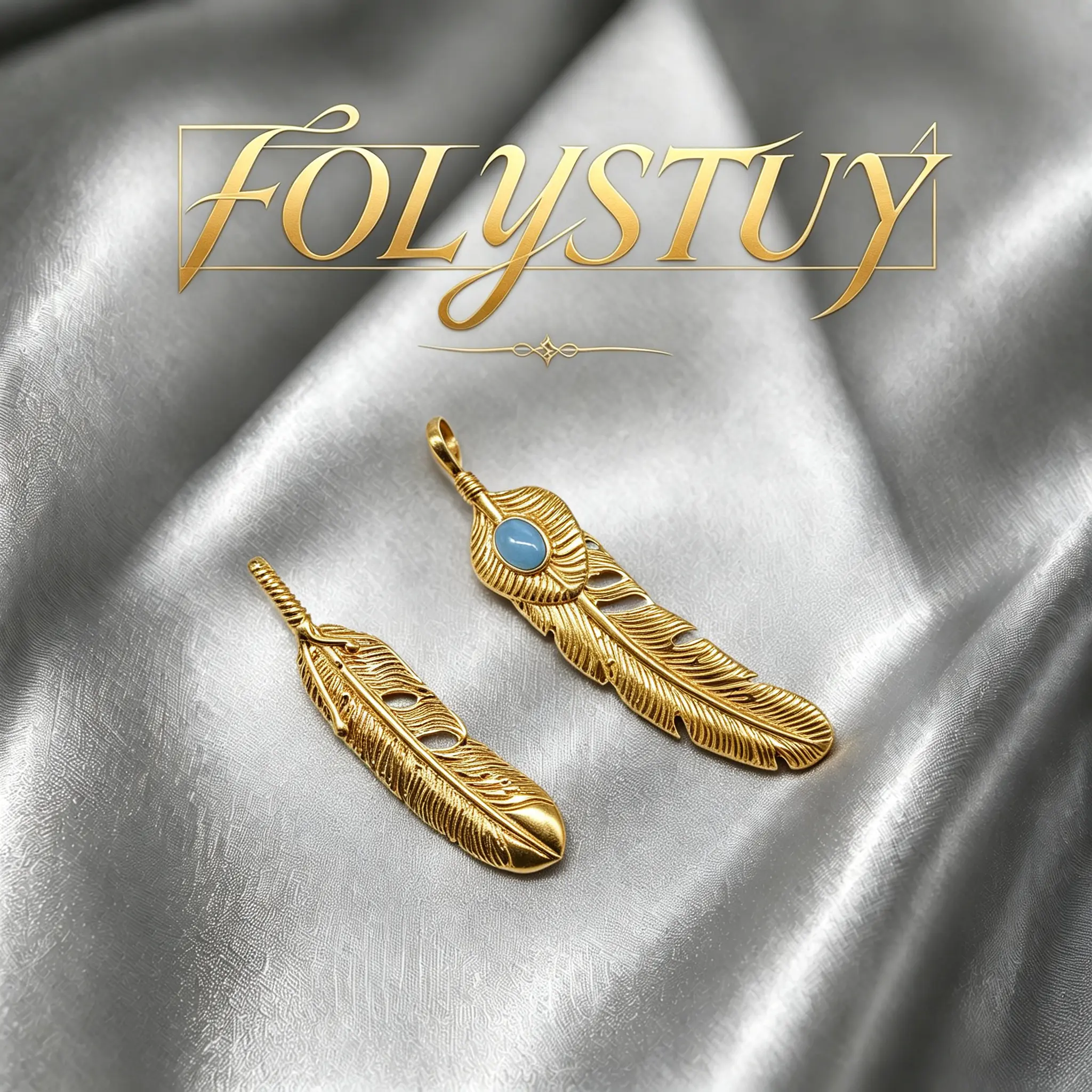 [FOLYSTUY(YNK05)]The large pendant is 75 cm in length and 15 mm in width. The small one is 52 cm in length and 12 mm in width.Vintage Engraved Feather Shape Charm Pendants, Premium Gold Tone Hollow Craft Accessory