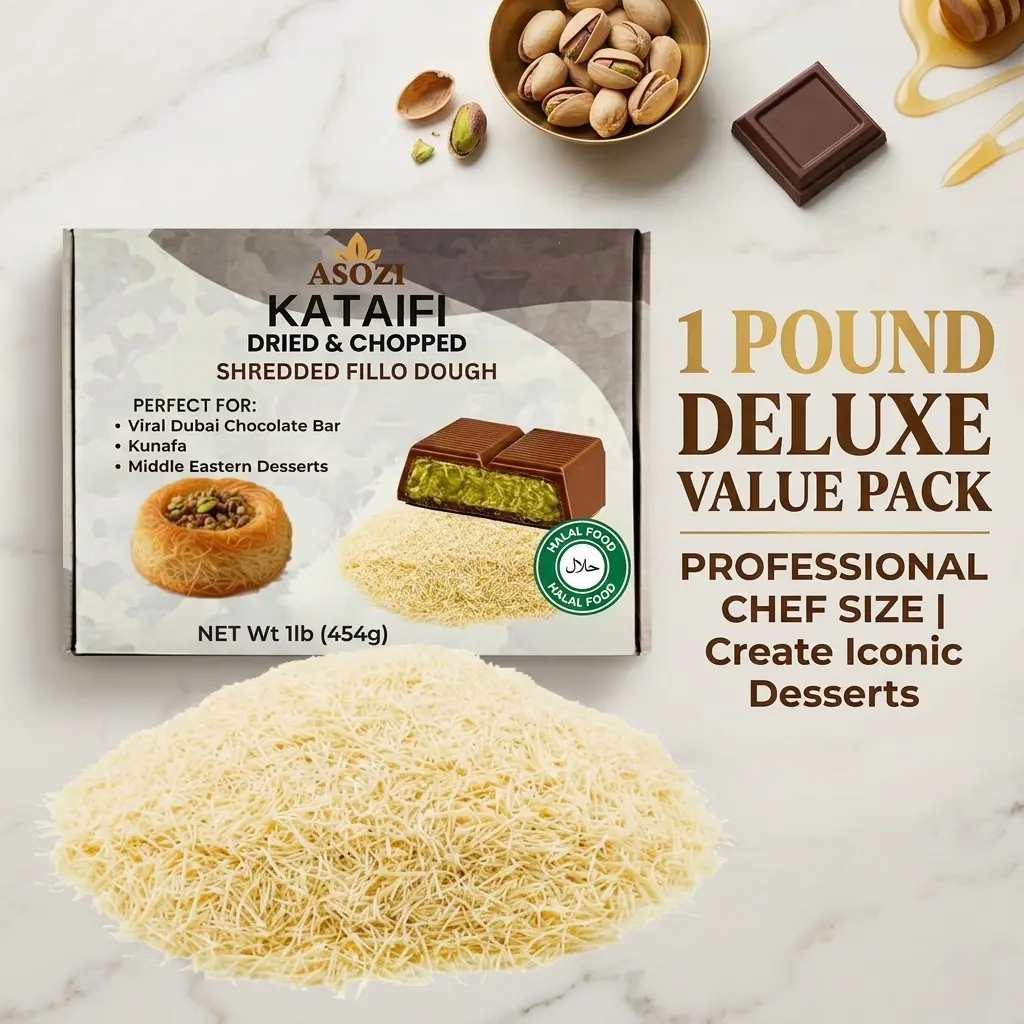 Ambient Dried Kataifi Pastry Dough, 16 oz Shredded Fillo for Kunafa, Baklava, Dubai Chocolate Bar & Pistachio Cream Desserts