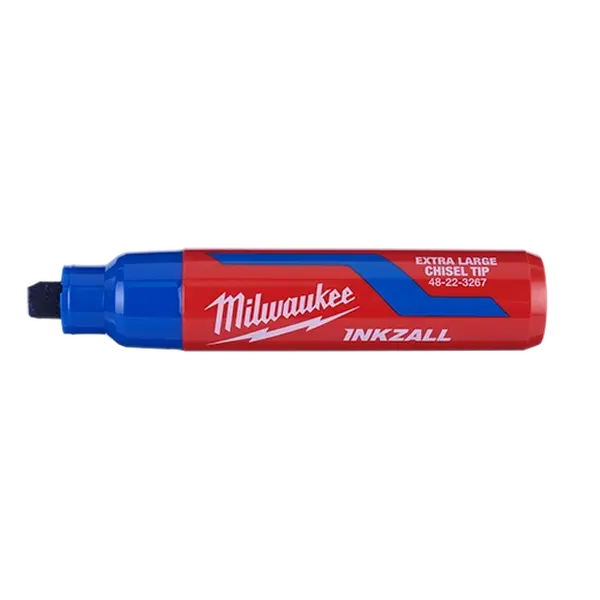 Milwaukee 48-22-3267 INKZALL Extra Large Chisel Tip Blue Marker, Clog Resistant, Durable Tip