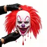 Classic Hyper-Realistic Red Hair Smiley Latex Full Face Horror Mask - Odorless 1-Piece Halloween Costume Accessory with Breath Holes, One-Size-Fits-All Accurate Cosplay Prop