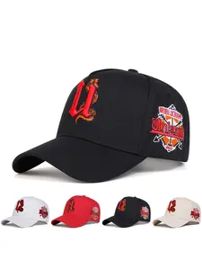Unisex U Letter Snake Embroidery Baseball Cap, Fitted Snapback Hats, Adjustable Fitted Sun Protection Hat, Casual Woven Fabric for Spring & Fall Travel