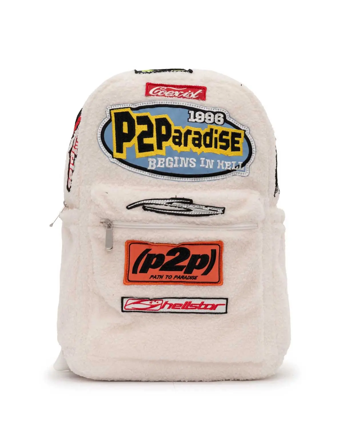 Hellstar Sherpa Patchwork Backpack White