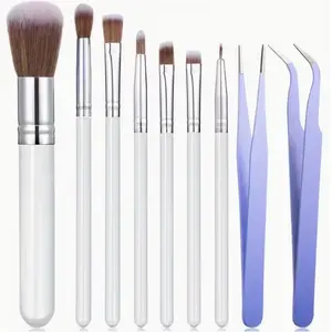 9pcs Brush Food Paint Brushes for Cake Decorating Cake Brushes for Baking Decorating Pastry Brush Straight Curved Pasta Tweezers for Treat Chocolate Sugar Fondant