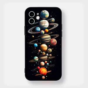 Planet Pattern Phone Case, Shockproof Soft Phone Protective Cover, Phone Accessory Compatible with iPhone 15 14 13 12 11 Pro Max X XR XS 8 7 Plus