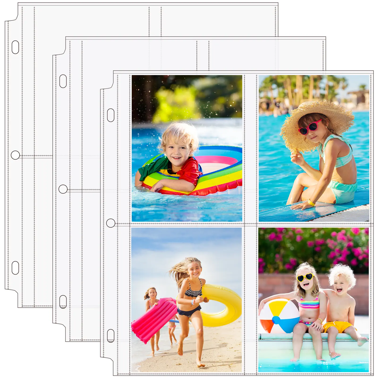 MaxGear 3-Ring Binder Photo Sleeves, Multiple Sizes, Heavy-Duty Archival Page Protectors, Acid-Free Clear Album Photocards Refill Sheets for Photos, Cards, Collectibles