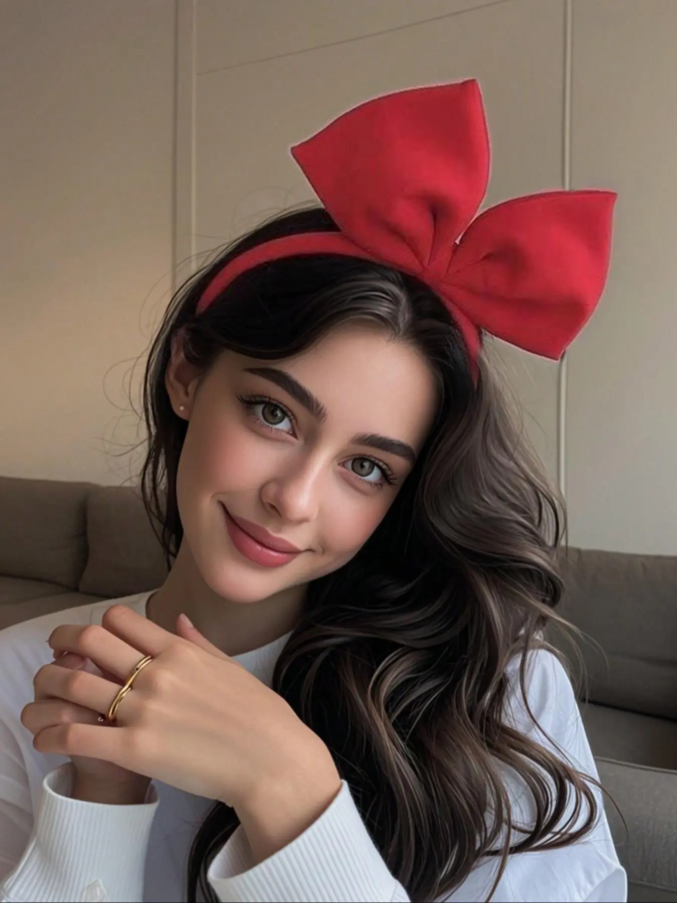 Large Polka Dot Bowknot Headband, Princess Style Cute Bow Hairband, Bow Headbands, Hair Bows Headbands, Perfect for Valentine’s Day, Parties, Cosplay & Daily Wear
