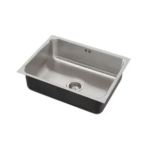 212 MAIN 18 Gauge T-304 Stainless Steel Rectangular Undermount Sink - Commercial Grade Single Bowl with Integral Overflow Drain, Under-Counter Installation Design