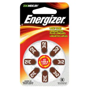 Eveready Battery AZ312DP-8 1.4 Volt Zinc Air Hearing Aid Battery- Pack 8