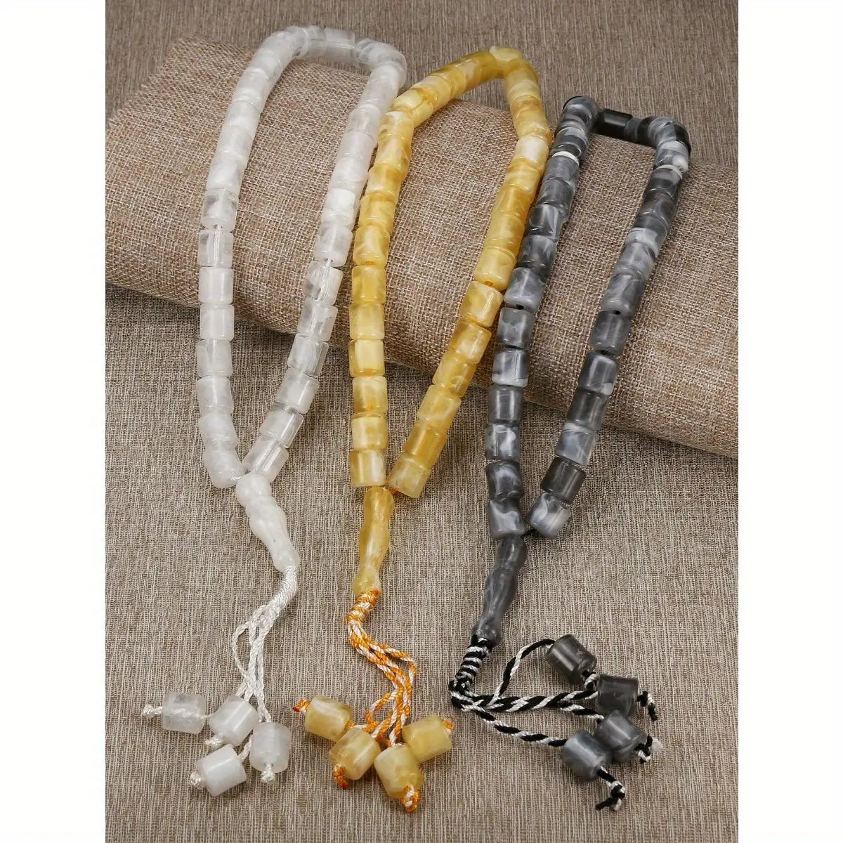 Unisex Acrylic Geometric Beads Prayer Rope Bracelet - Tasbih Counter, Muslim Islamic Worship Jewelry, Ramadan Wear & Costume Accessory