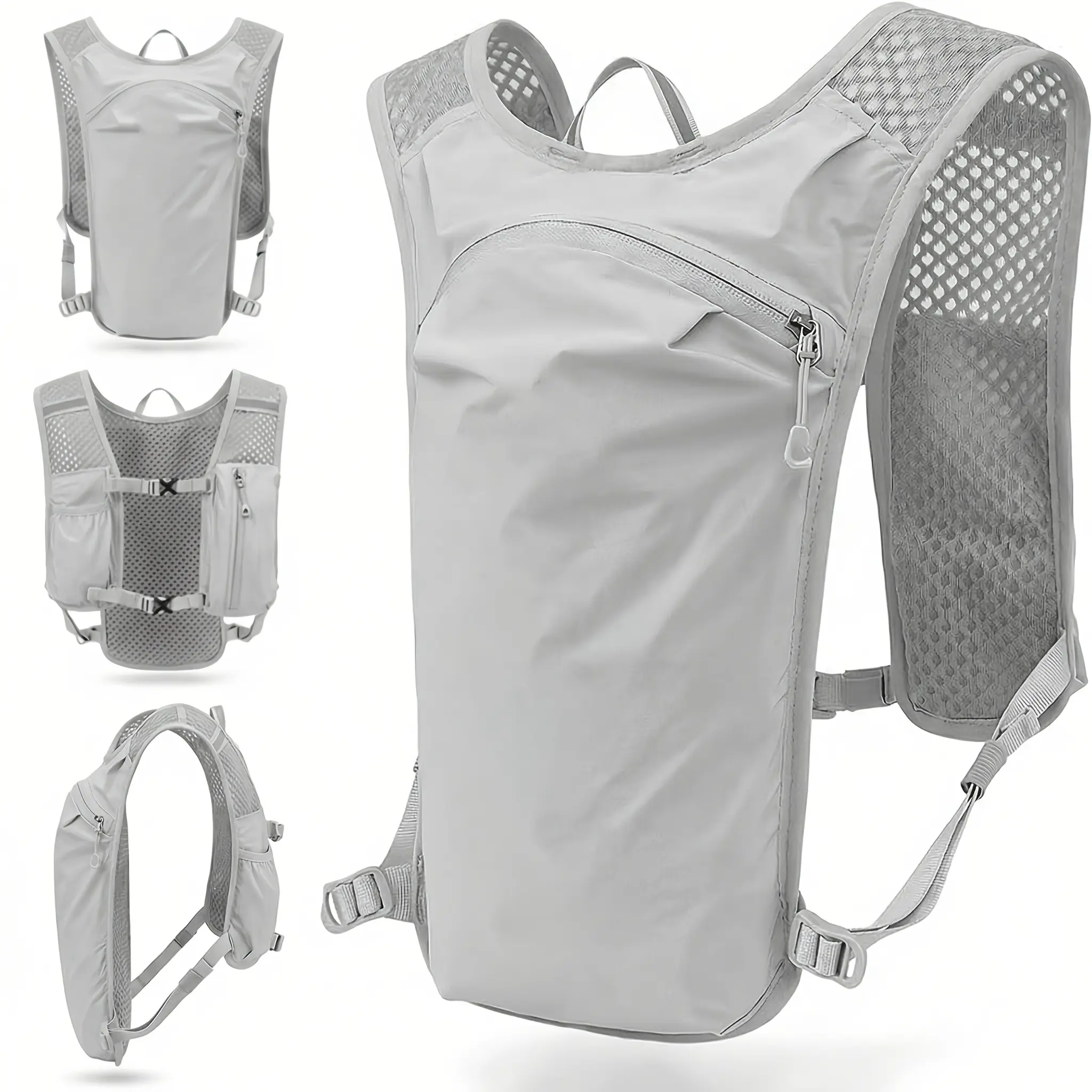 Lightweight Running Vest Gear, Solid Breathable Design with Multiple Pockets, Active Jogging Equipment for Marathons, Cycling & Outdoor Adventures, Activewear, Unisex, Backpack, Breathable And Lightweight Design, One Size