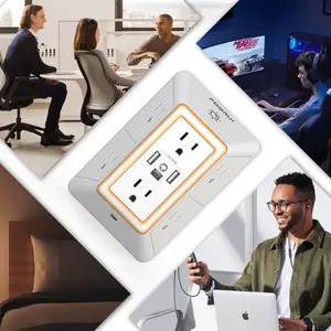 [Bundle Savings] POWRUI Quick Change Plug Surge Protector w/ Night Light 3 USB & 6 AC Outlets, ETL Safety Electrical for iPhone Samsung PS5 Cameras