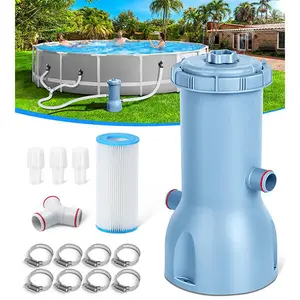 Pro Series 1000 GPH Above Ground Pool Filter Pump, Powerful Pool Cartridge Filter Pump, Water Circulation and Filtration System -Improved Water Clean & Clarity, Pools Pumps Above Ground-Gray