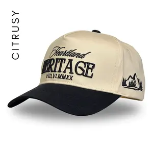 HEARTLAND HERITAGE TRUCKER HAT - CREAM/BLACK