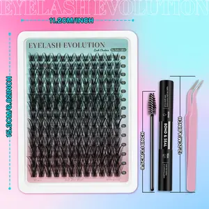 Full-volume lash clusters Kit, dramatically curled false eyelash extensions. Multi-style reusable kit. Contains 168 individual lashes, 10–18mm in length. Suitable for all makeup looks
