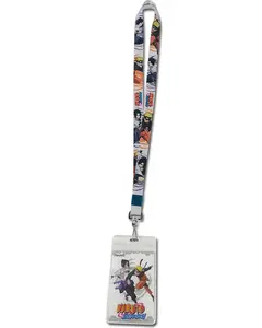 Naruto Shippuden Naruto & Sasuke Neck Lanyard Keychain ID Holder Badge Key Strap Nametag