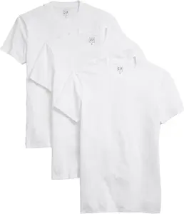 Gap Mens Crew Neck T-Shirt (3-Pack) Clothes Cotton Fashion Menswear Soft Undershirt Tshirt