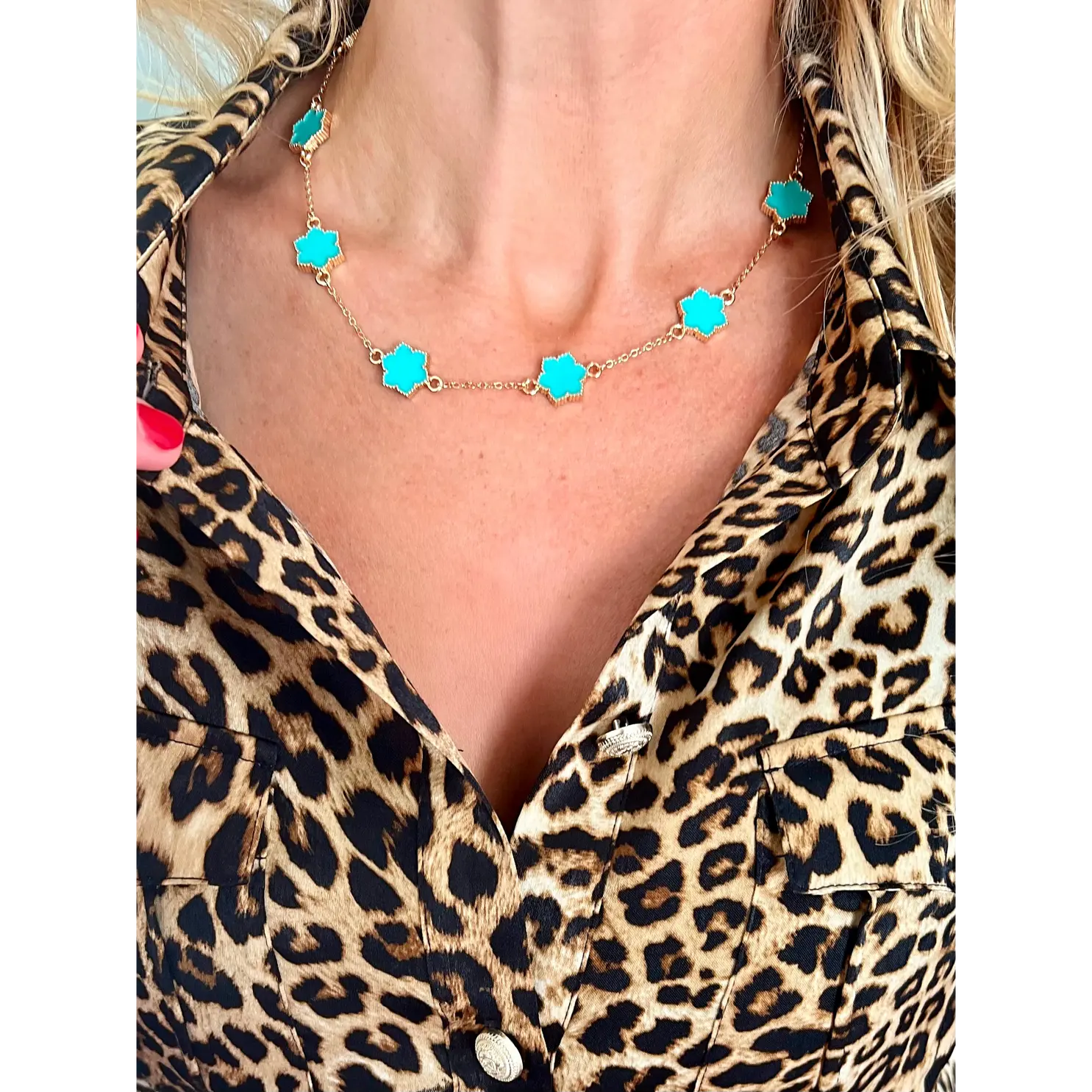Magnolia Turquoise Eternity Necklace